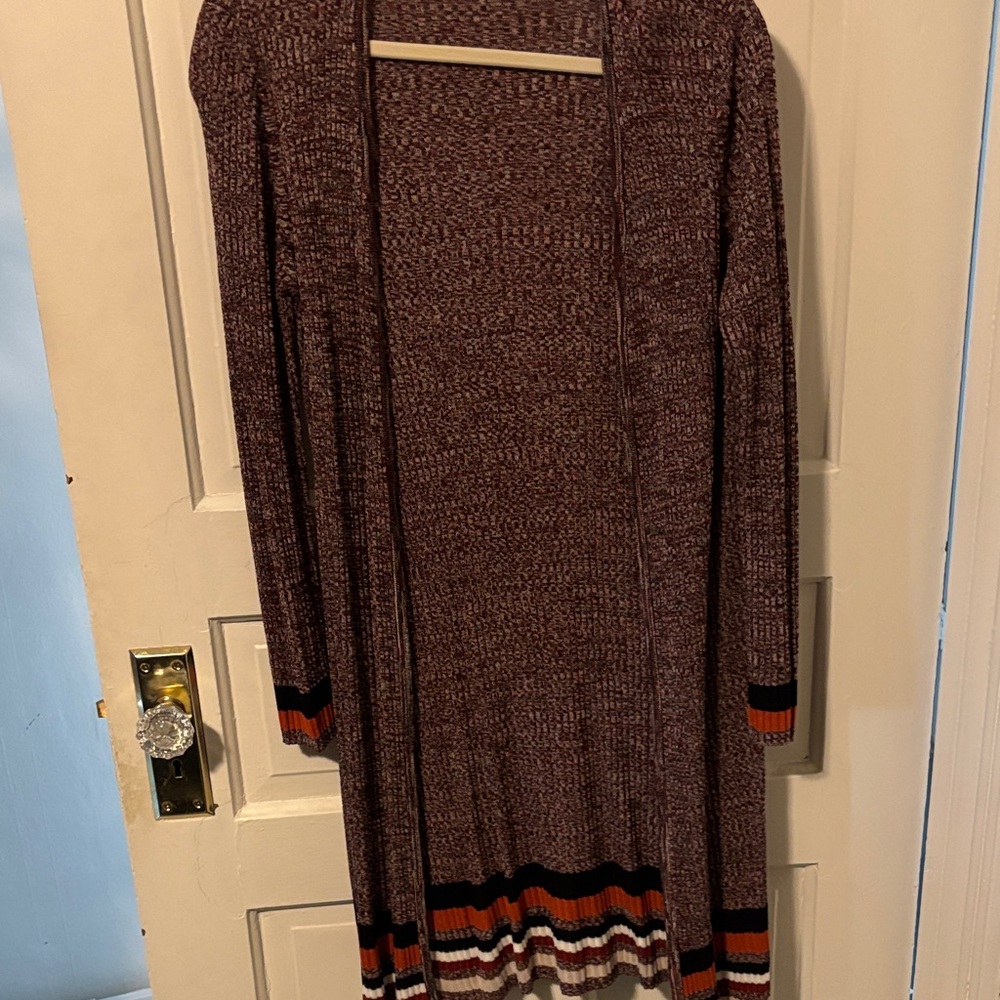 INC International Concepts Maroon and Black Cardigan